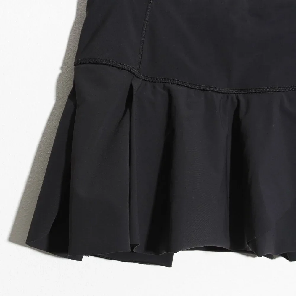 Lululemon Hit Your Stride Skirt Black Mini Skort Liner Shorts Mid-Rise Size 4